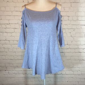 Umgee Light Blue Flare Blouse